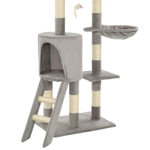 Kradsetræ til katte med sisal-kradsestolper 138 cm grå