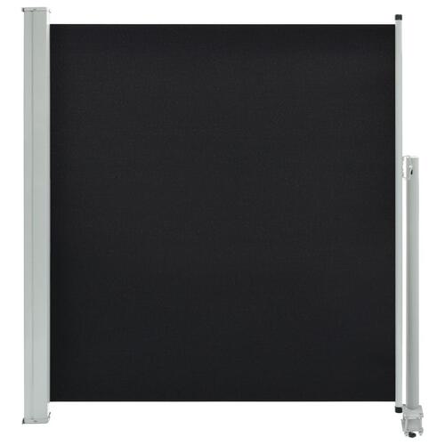 Sammenrullelig sidemarkise til terrassen 140 x 300 cm sort