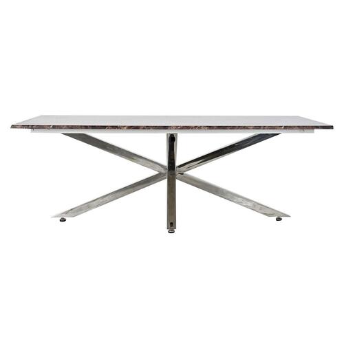 Sofabord Sølvfarvet Marmor Stål Plastik 130 x 80 x 45 cm