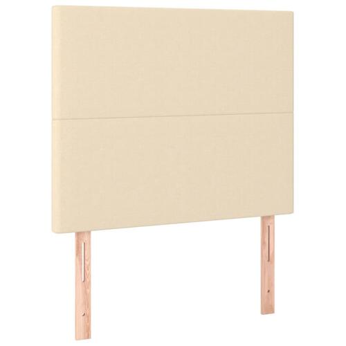 Sengegavle 2 stk. 90x5x78/88 cm stof cremefarvet