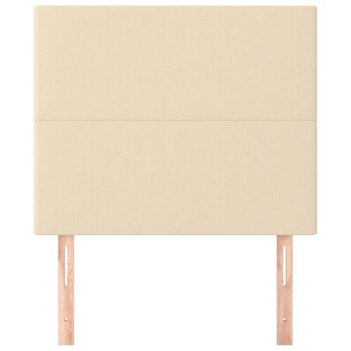 Sengegavle 2 stk. 90x5x78/88 cm stof cremefarvet
