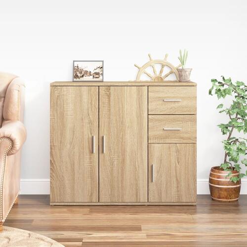Skænk 91x29,5x75 cm konstrueret træ sonoma-eg