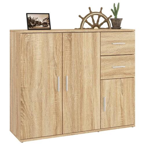 Skænk 91x29,5x75 cm konstrueret træ sonoma-eg