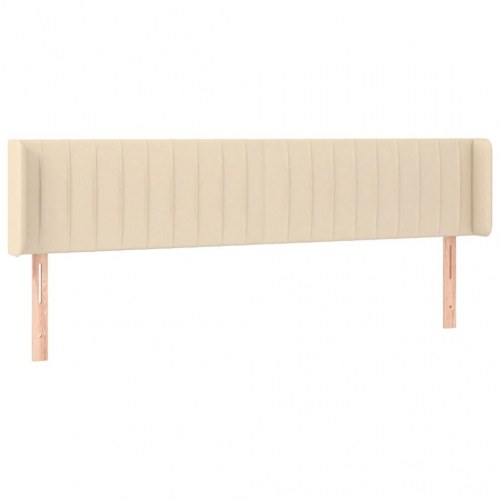 Sengegavl med LED-lys - 203×16×78/88 cm, stof i creme