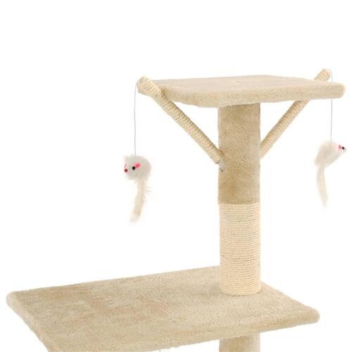 Kradsetræ til katte med sisal-kradsestolper 138 cm beige