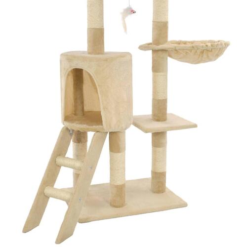 Kradsetræ til katte med sisal-kradsestolper 138 cm beige