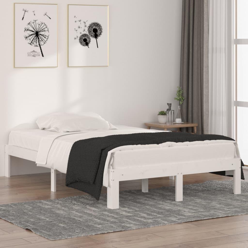 Sengeramme 120x190 cm Small Double massivt træ hvid