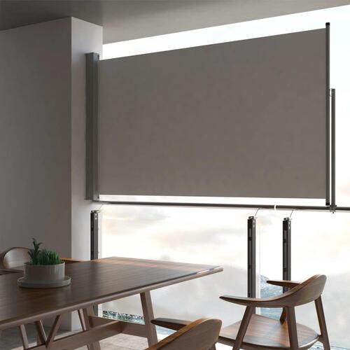 Sammenrullelig sidemarkise til terrassen 140x300 cm grå