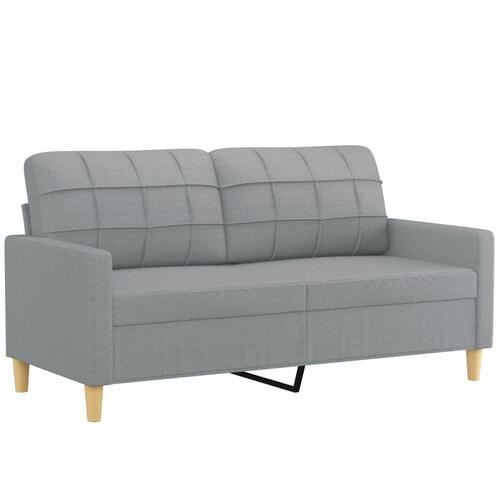 2 personers sofa med hynder stof lysegrå