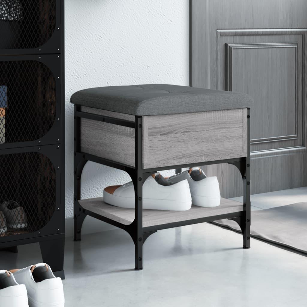 Skobænk 42x42x45 cm konstrueret træ grå sonoma-eg