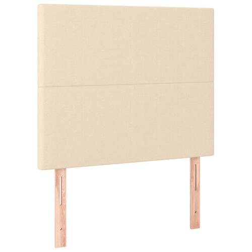 Sengegavle 2 stk. 100x5x78/88 cm stof cremefarvet