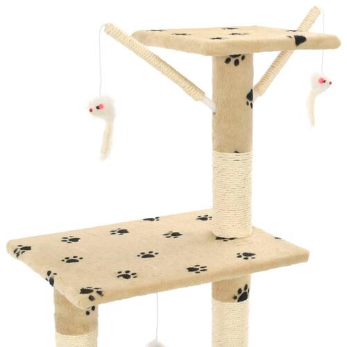 Kradsetræ til katte med sisal-kradsestolper 138 cm beige poteprint