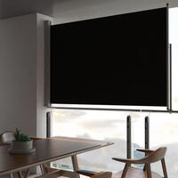Sammenrullelig sidemarkise til terrassen 160 x 300 cm sort
