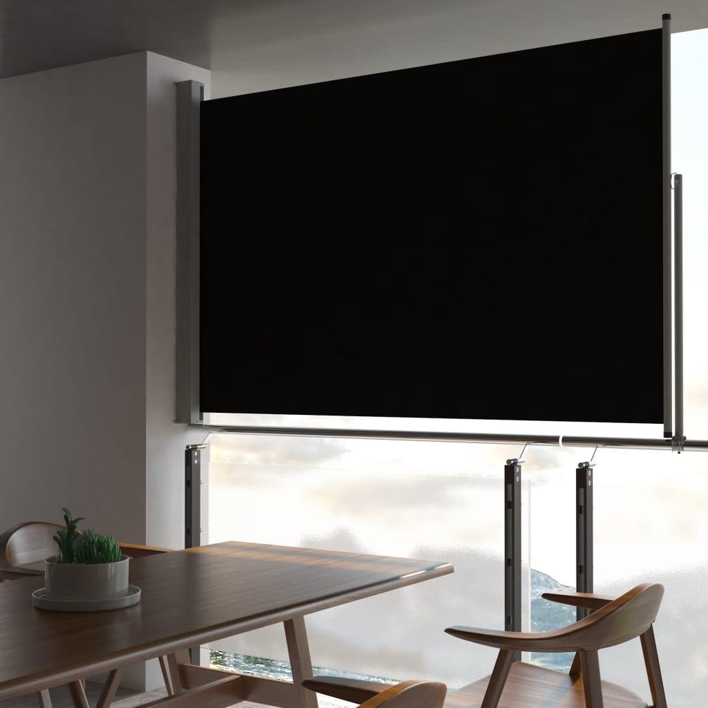 Sammenrullelig sidemarkise til terrassen 160 x 300 cm sort