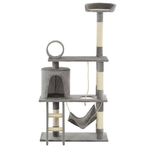 Kradsetræ til katte med sisal-kradsestolper 140 cm grå