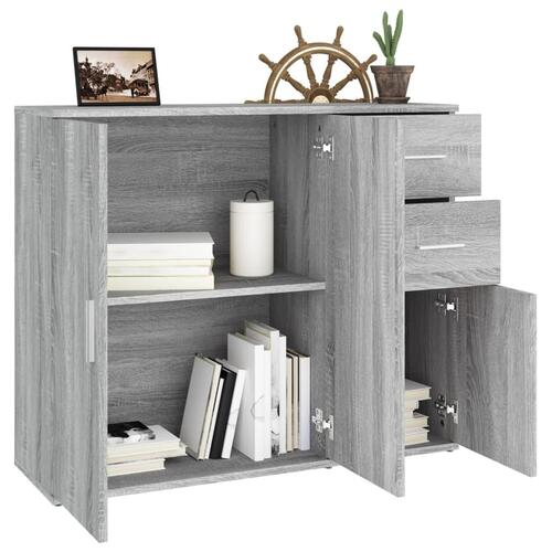 Skænk 91x29,5x75 cm konstrueret træ grå sonoma-eg