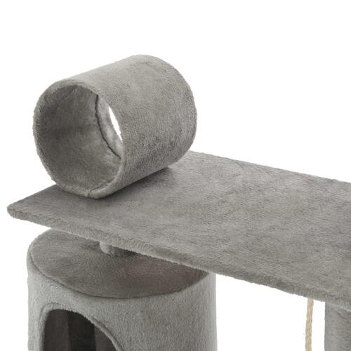 Kradsetræ til katte med sisal-kradsestolper 140 cm grå