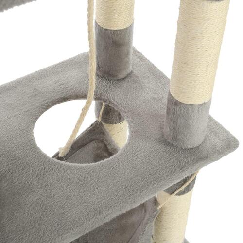 Kradsetræ til katte med sisal-kradsestolper 140 cm grå