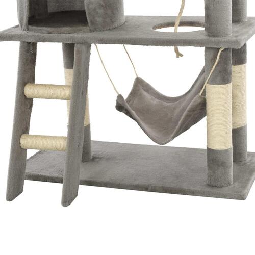 Kradsetræ til katte med sisal-kradsestolper 140 cm grå