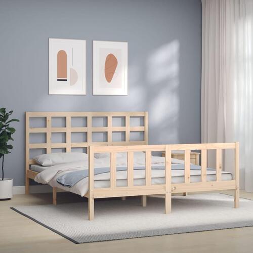 Sengeramme uden madras 160x200 cm massivt fyrretræ
