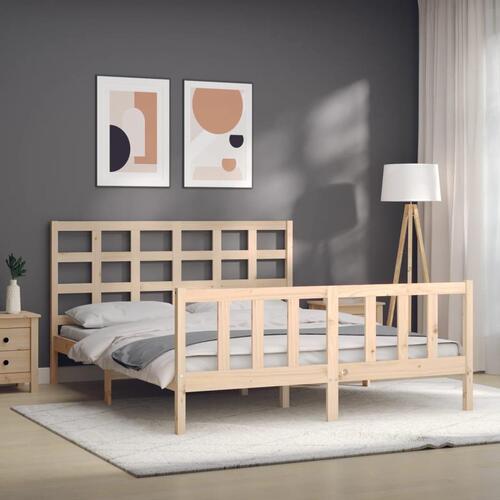 Sengeramme uden madras 160x200 cm massivt fyrretræ