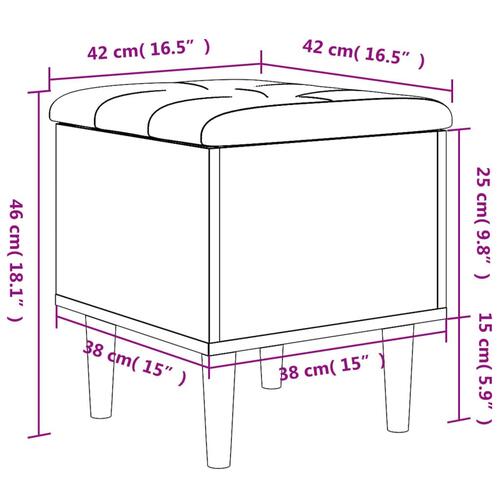 Skobænk 42x42x46 cm konstrueret træ sonoma-eg