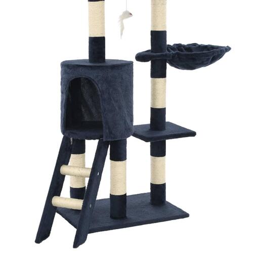 Kradsetræ til katte med sisal-kradsestolper 138 cm mørkeblå