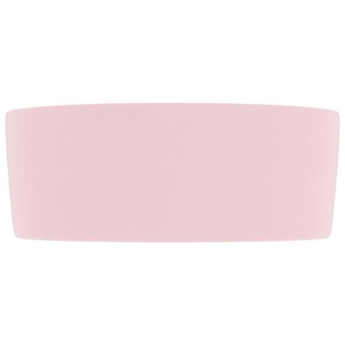 Luksuriøs håndvask 40x15 cm rund keramisk mat pink