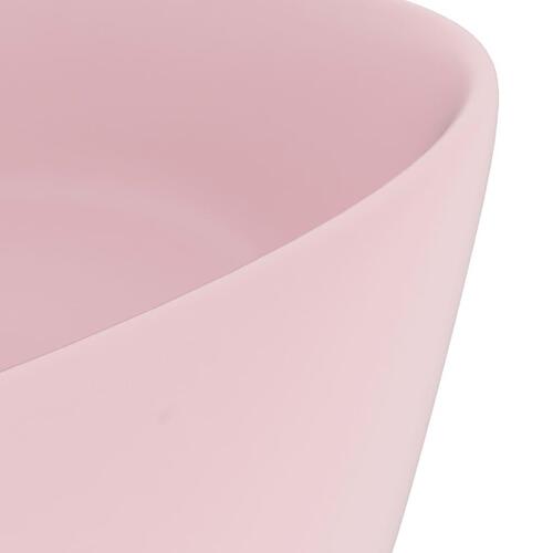 Luksuriøs håndvask 40x15 cm rund keramisk mat pink