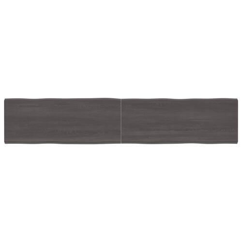 Bordplade 200x40x(2-4) cm naturlig kant behandlet træ mørkebrun