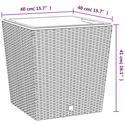 Plantekrukke 37/64 l udtagelig indsats PP rattanlook brun