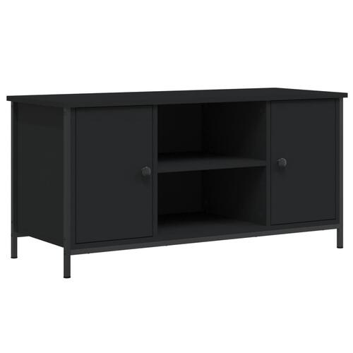 Tv-bord 100x40x50 cm konstrueret træ sort