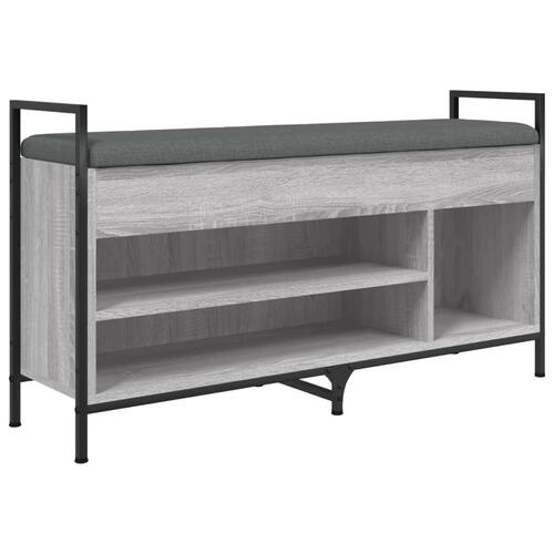 Skobænk 105,5x32x57,5 cm konstrueret træ Grå sonoma-eg