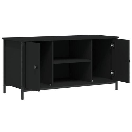 Tv-bord 100x40x50 cm konstrueret træ sort