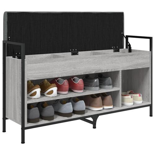 Skobænk 105,5x32x57,5 cm konstrueret træ Grå sonoma-eg