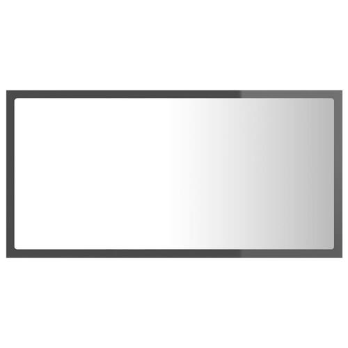 Badeværelsesspejl med LED-lys 80x8,5x37 cm akryl grå højglans