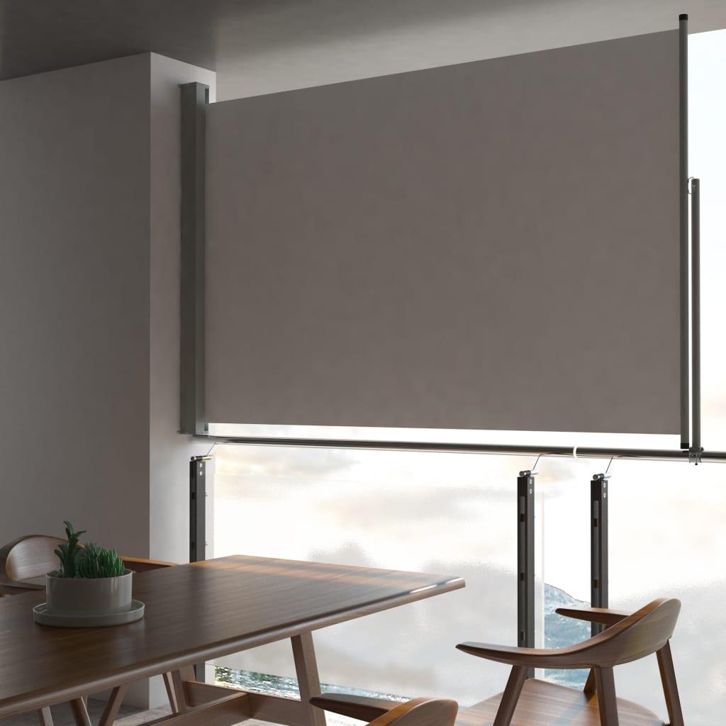Sammenrullelig sidemarkise til terrassen 160x300 cm grå
