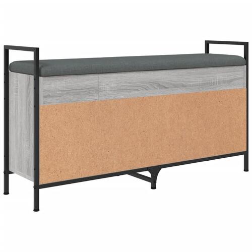Skobænk 105,5x32x57,5 cm konstrueret træ Grå sonoma-eg