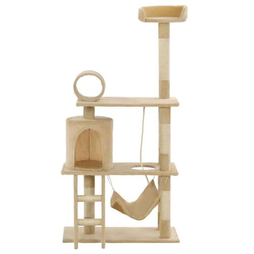 Kradsetræ til katte med sisal-kradsestolper 140 cm beige