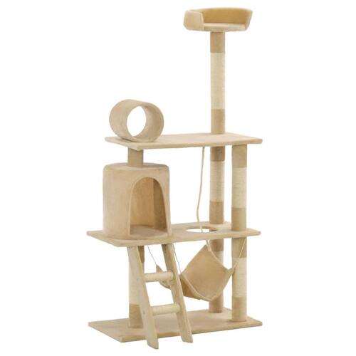 Kradsetræ til katte med sisal-kradsestolper 140 cm beige