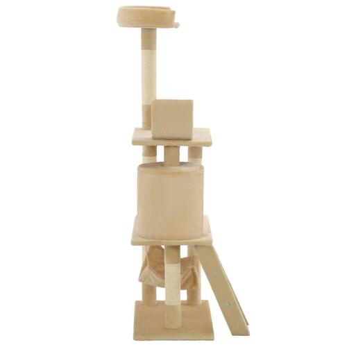 Kradsetræ til katte med sisal-kradsestolper 140 cm beige