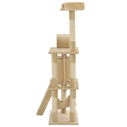 Kradsetræ til katte med sisal-kradsestolper 140 cm beige