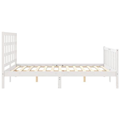Sengeramme uden madras 160x200 cm massivt fyrretræ hvid