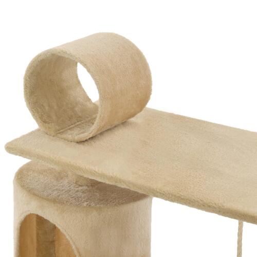 Kradsetræ til katte med sisal-kradsestolper 140 cm beige