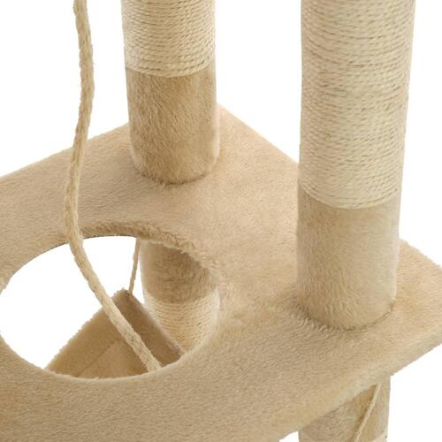 Kradsetræ til katte med sisal-kradsestolper 140 cm beige