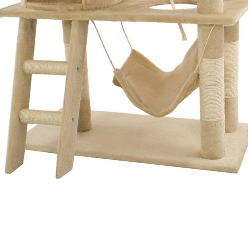 Kradsetræ til katte med sisal-kradsestolper 140 cm beige