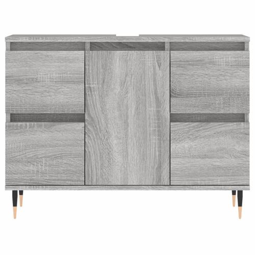Badeværelsesskab 80x33x60 cm konstrueret træ grå sonoma-eg