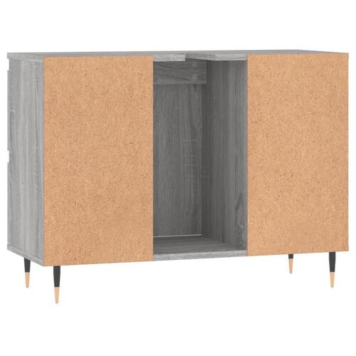 Badeværelsesskab 80x33x60 cm konstrueret træ grå sonoma-eg