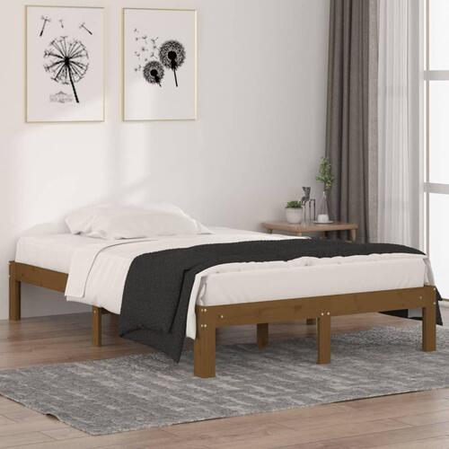 Sengeramme 120x190 cm Small Double massivt træ gyldenbrun