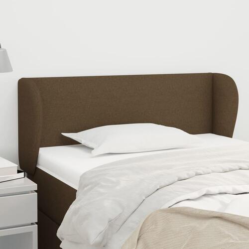 Sengegavl med kanter 93x23x78/88 cm stof mørkebrun